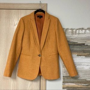 J Crew Parke 100% wool one button mustard blazer - lined / women’s 6